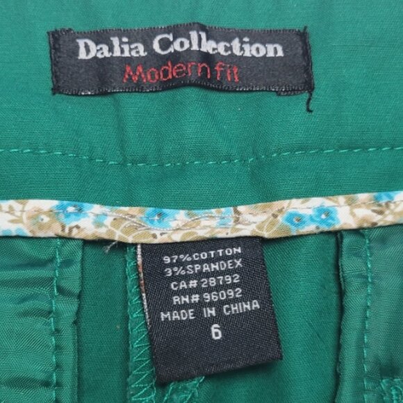 Dalia Collection Green 'Modern Fit' Ankle Pants Mid-Rise Slim Fit - Picture 4 of 11
